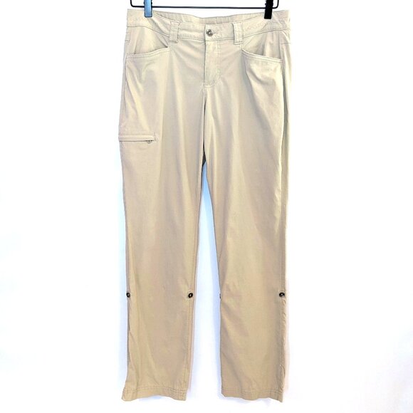 Eddie Bauer | Women's Travex Tan Outdoor Nylon Roll Cuff Pants Capris | Size 8 - Picture 3 of 16